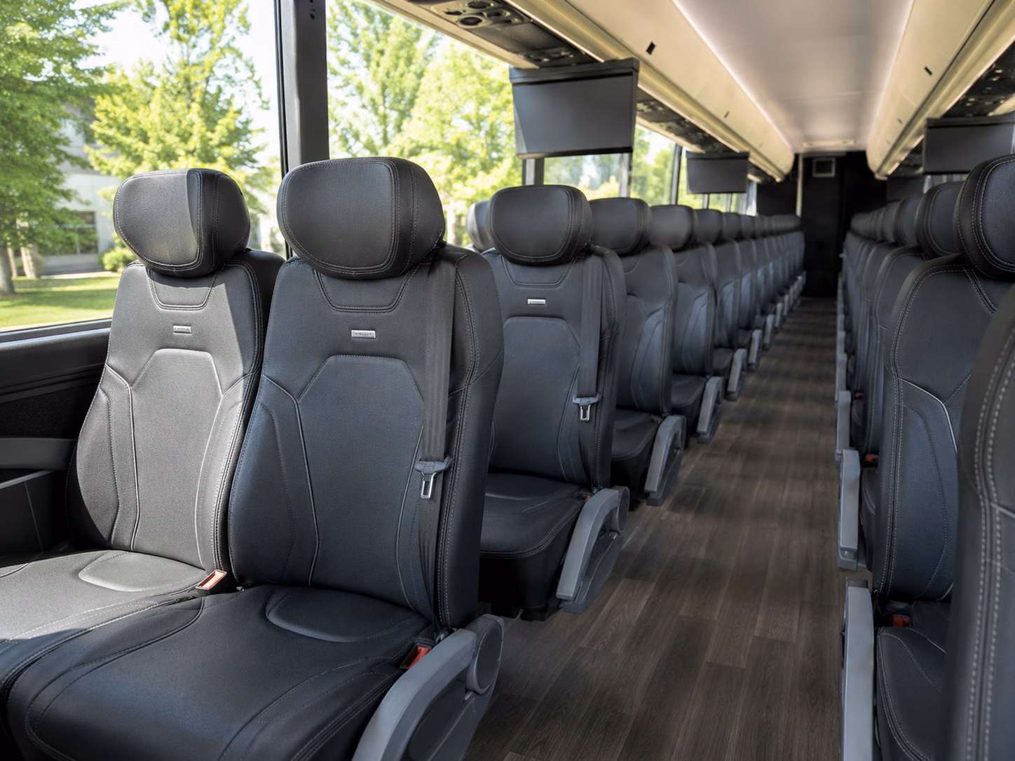 56 passenger charter bus inside